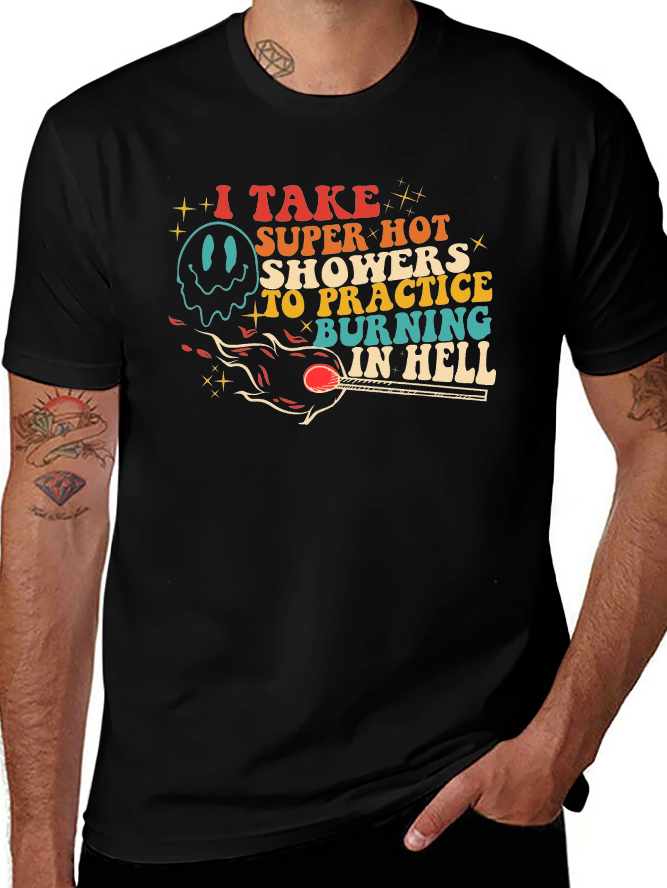 Burning in Hell Graphic Tee - Super Hot Showers