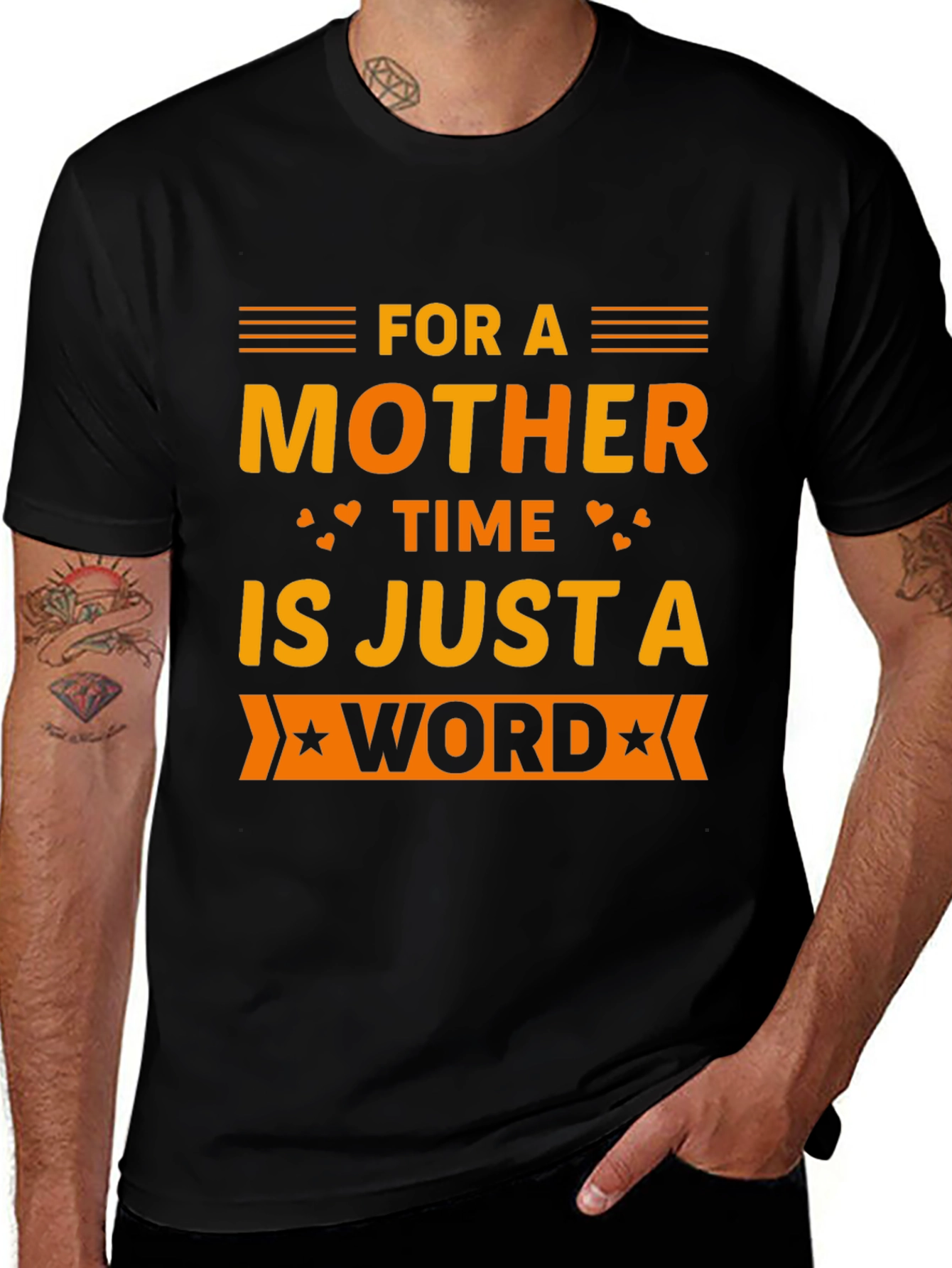 Mother Time Word T-Shirt - Black