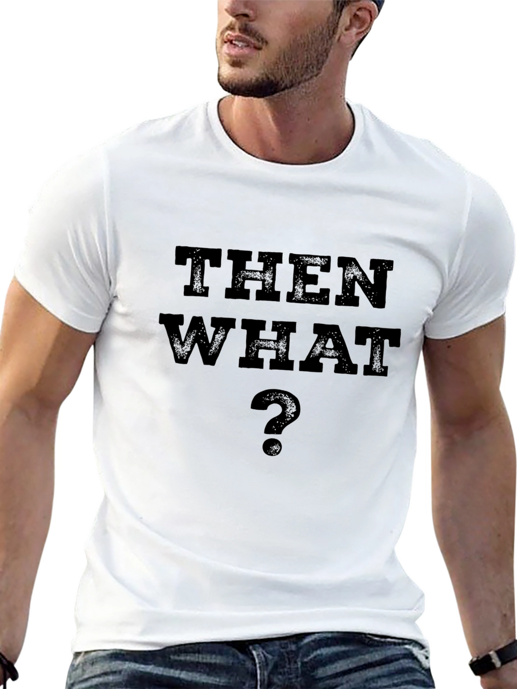 Then What? Black Graphic T-Shirt - Casual Style