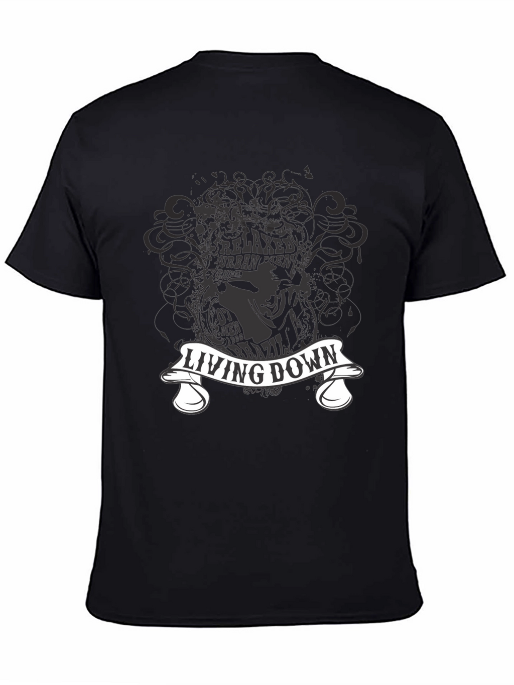 Living Down Urban Men Graphic Black T-Shirt