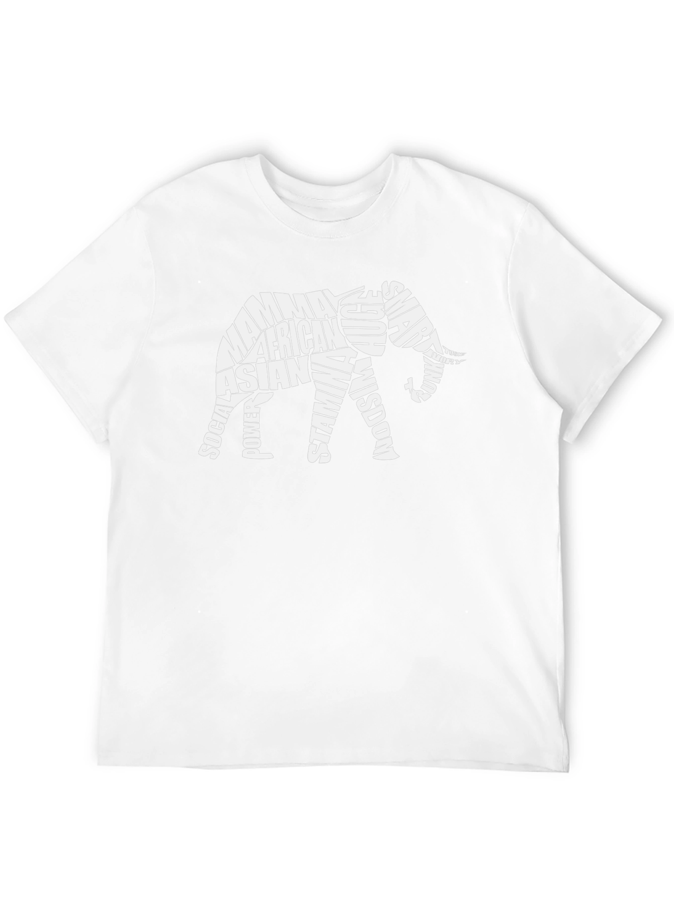 Elephant Word Art Graphic Tee - Unique Design