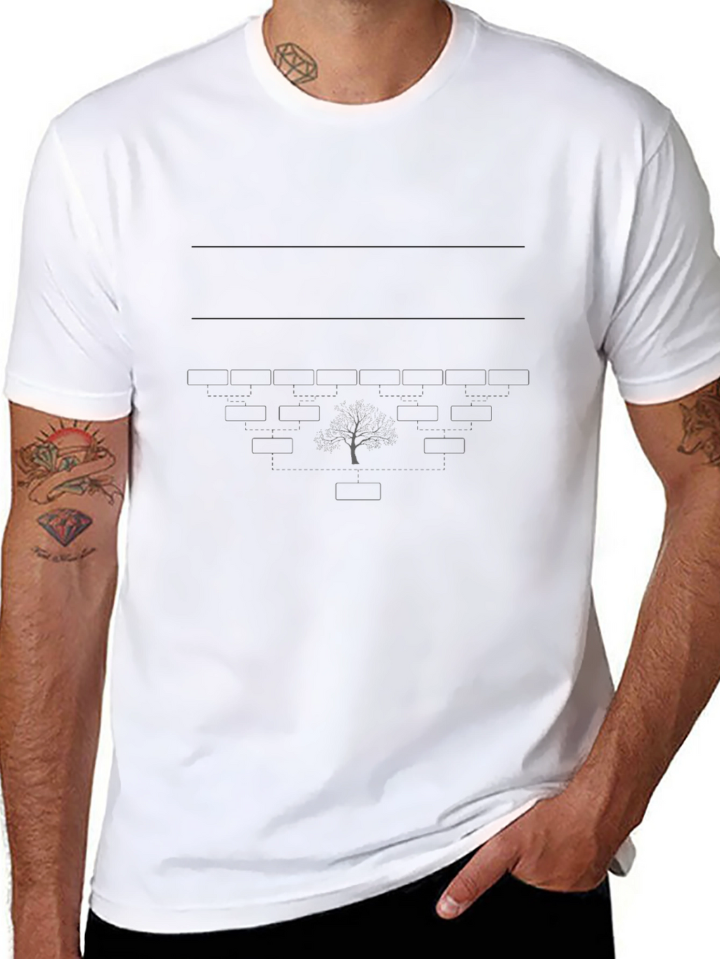 Black Tree Diagram T-Shirt