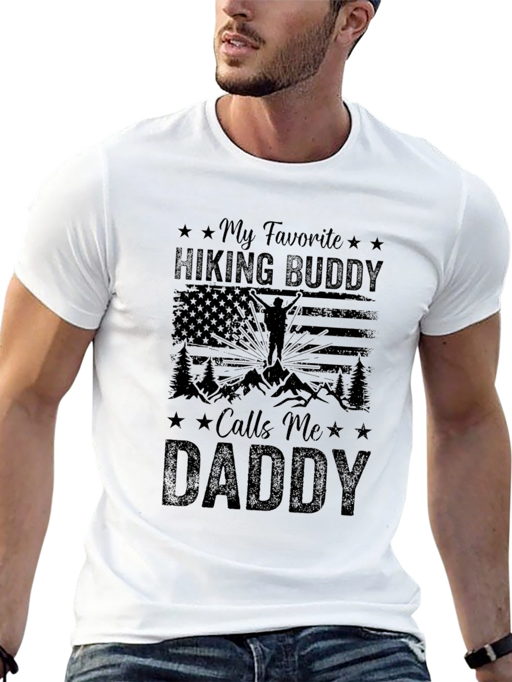Hiking Buddy Daddy T-Shirt Outdoor Adventure Tee