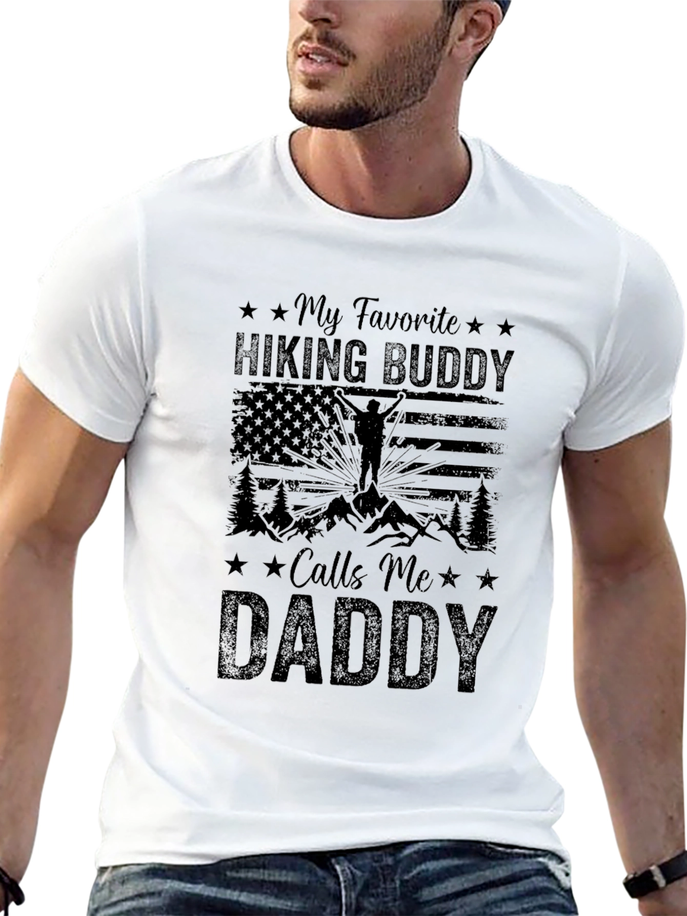 Hiking Buddy Daddy T-Shirt Outdoor Adventure Tee