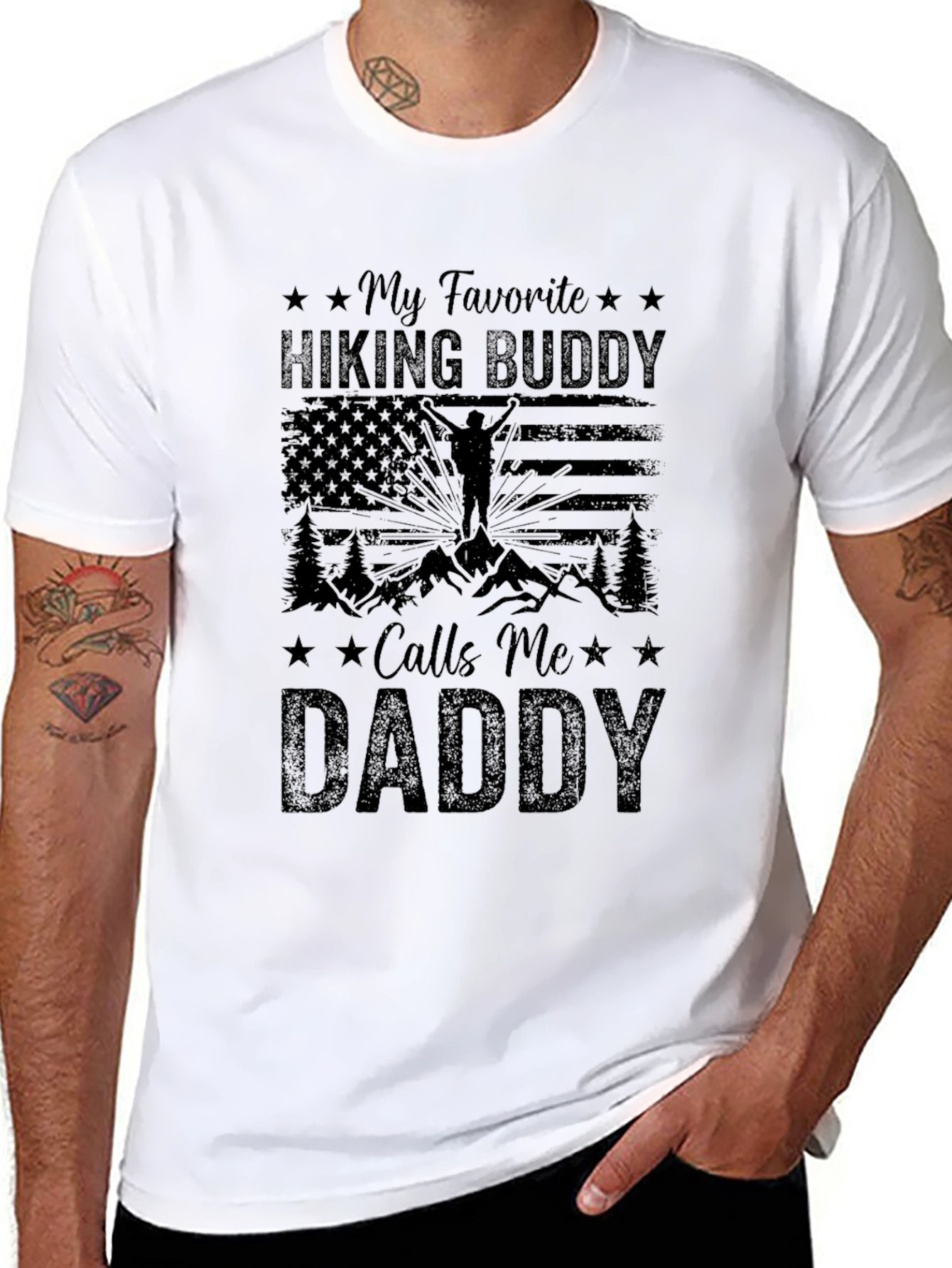 Hiking Buddy Daddy T-Shirt Outdoor Adventure Tee