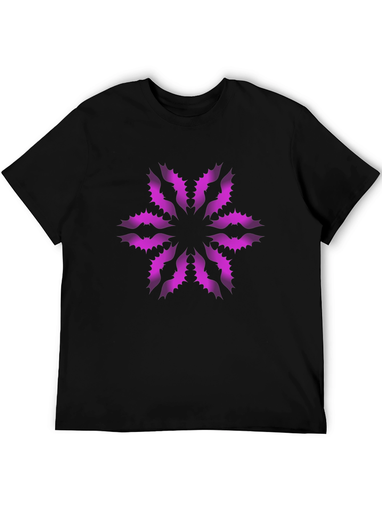 Stylish Black T-Shirt with Unique Floral Pattern