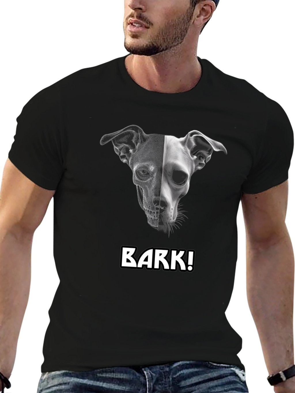 Dog Skull Black T-Shirt -  Unleash Your Style