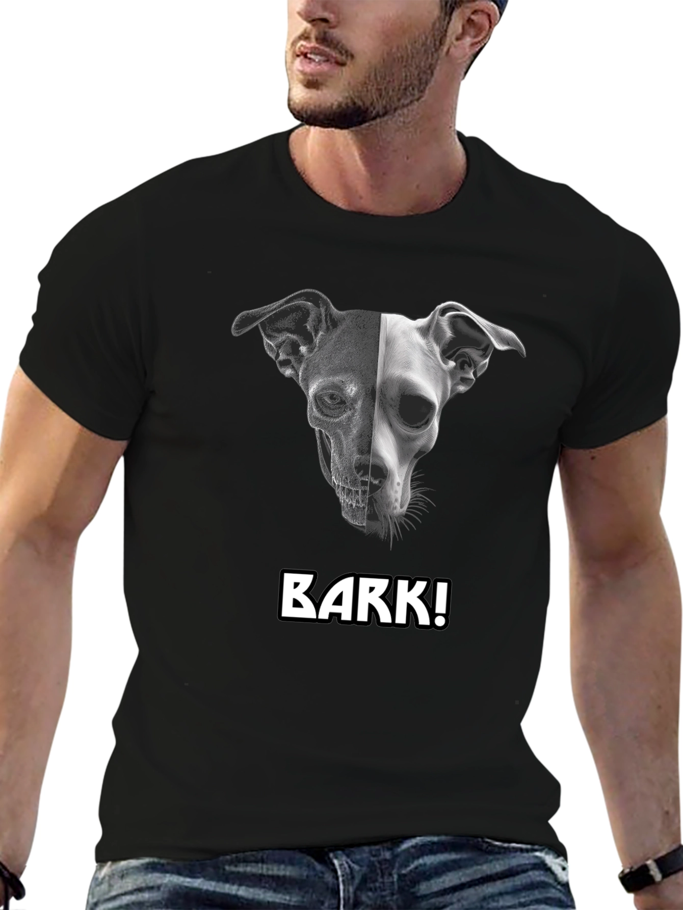 Dog Skull Black T-Shirt -  Unleash Your Style