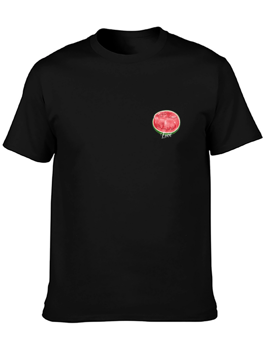 Watermelon Love Graphic Black T-Shirt