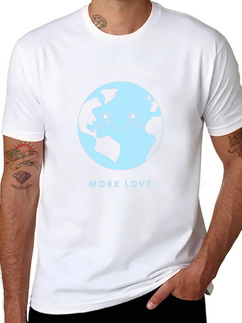 Eco-Friendly Less Plastic More Love Graphic Tee