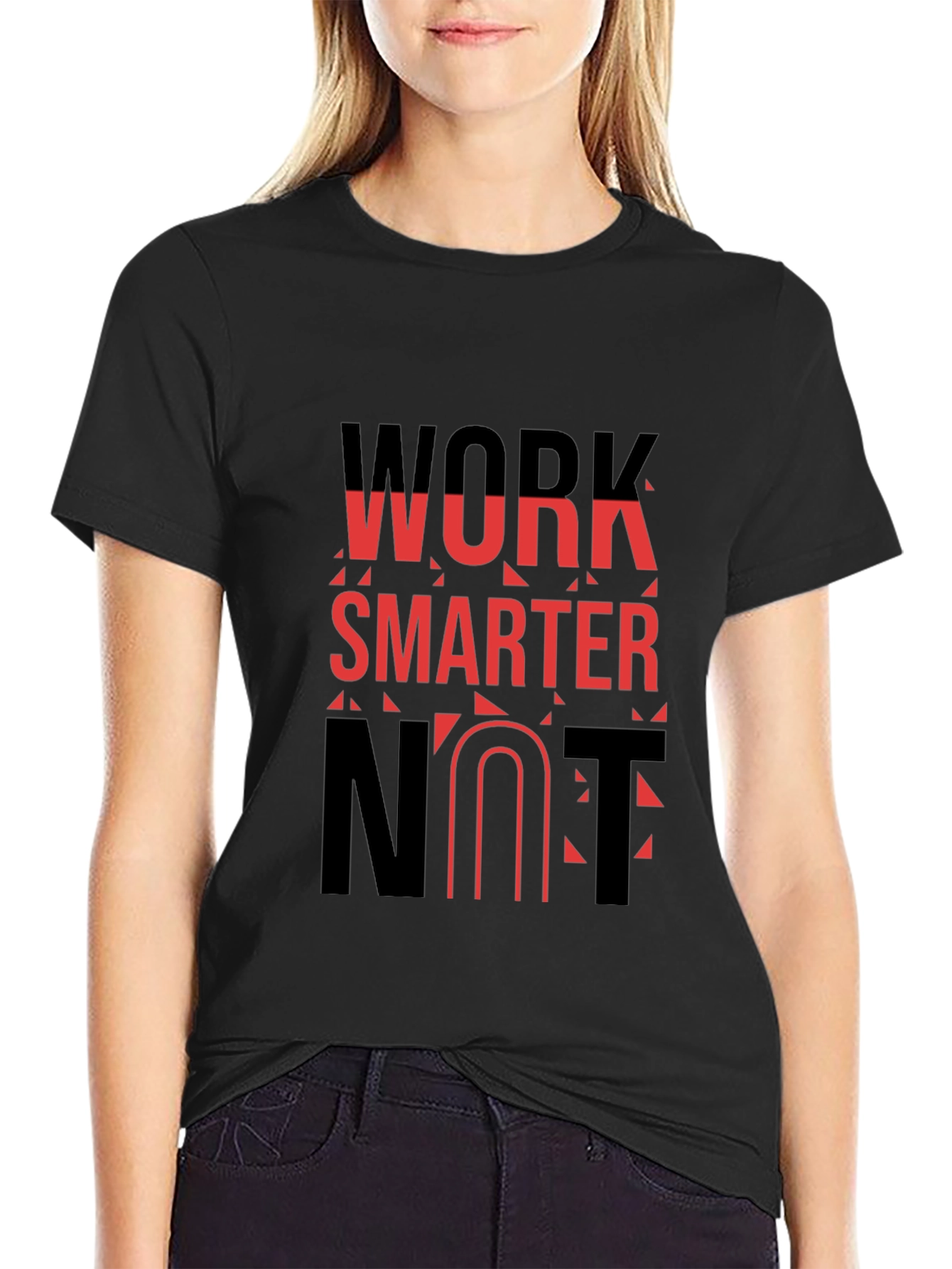 Work Smarter T-Shirt - Black Cotton Blend