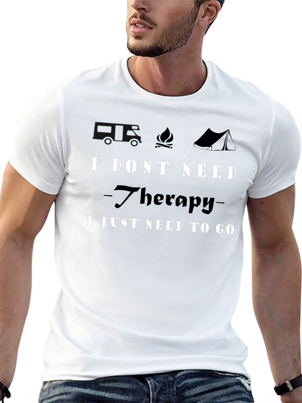 Camping Therapy T-Shirt - Adventure Awaits!