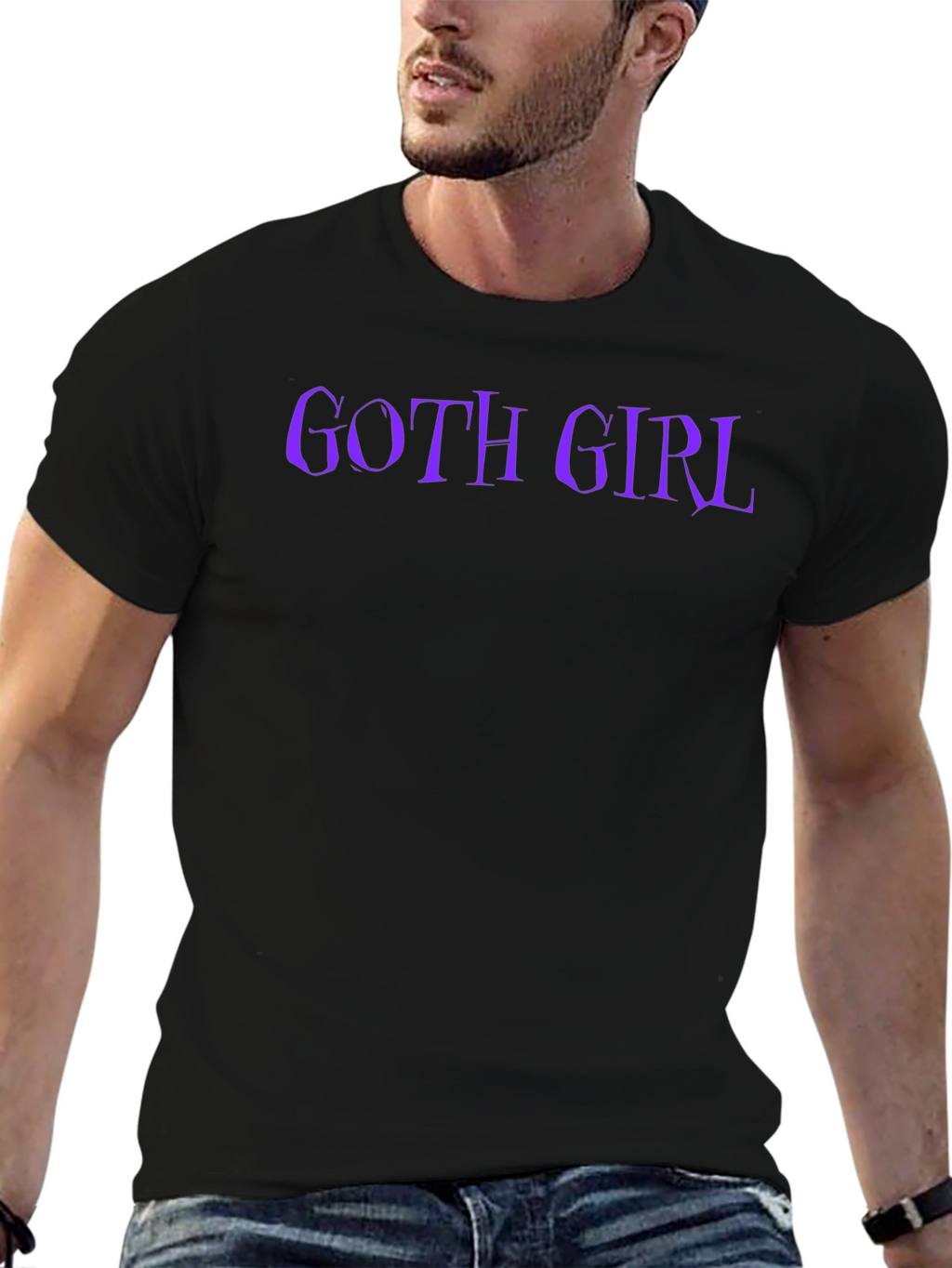 Goth Girl T-Shirt - Black Tee with Purple Text