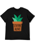 Stayin Alive Plant Graphic T-Shirt
