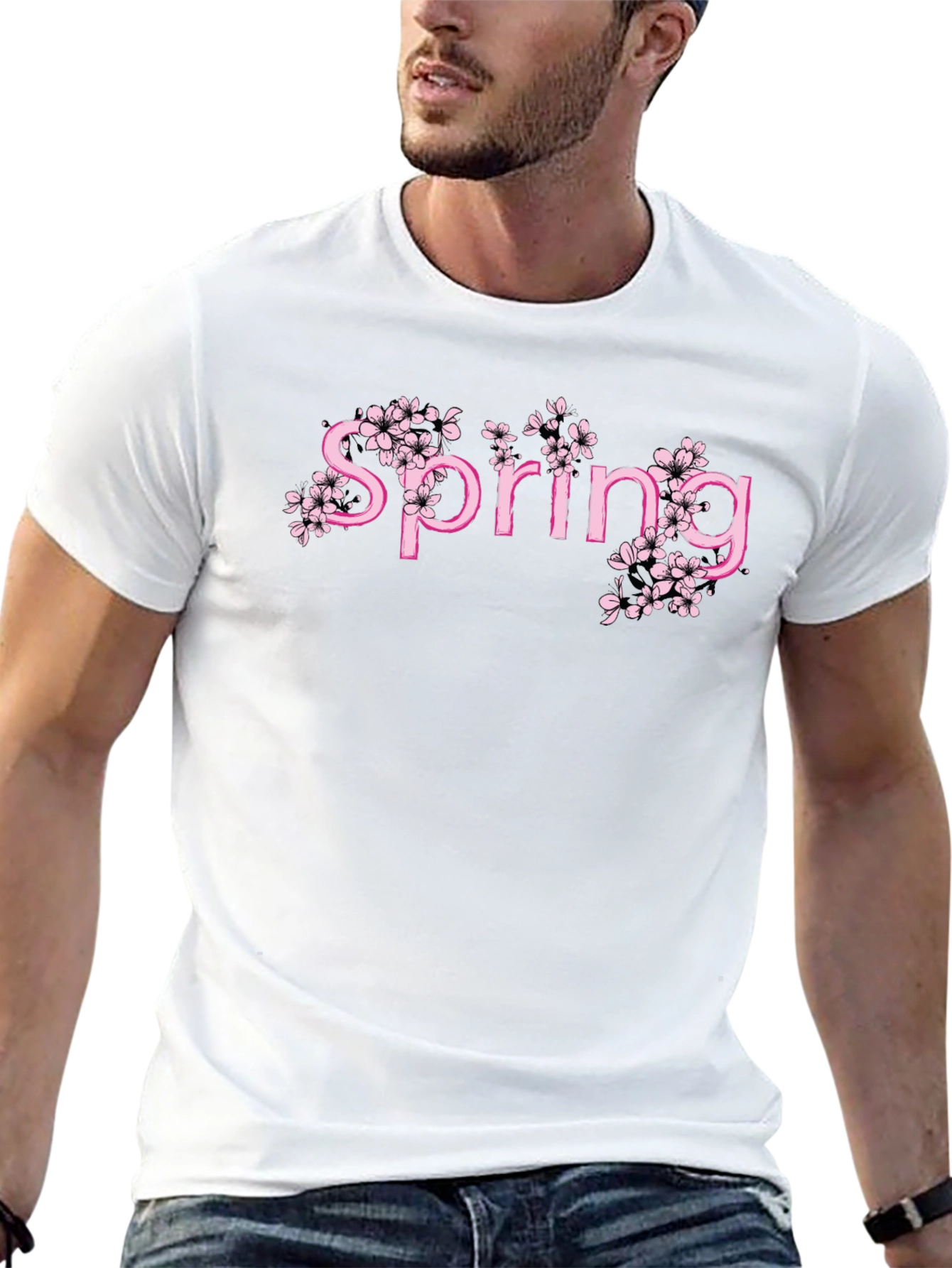 Spring Blossom Graphic Tee - Pink Floral Print