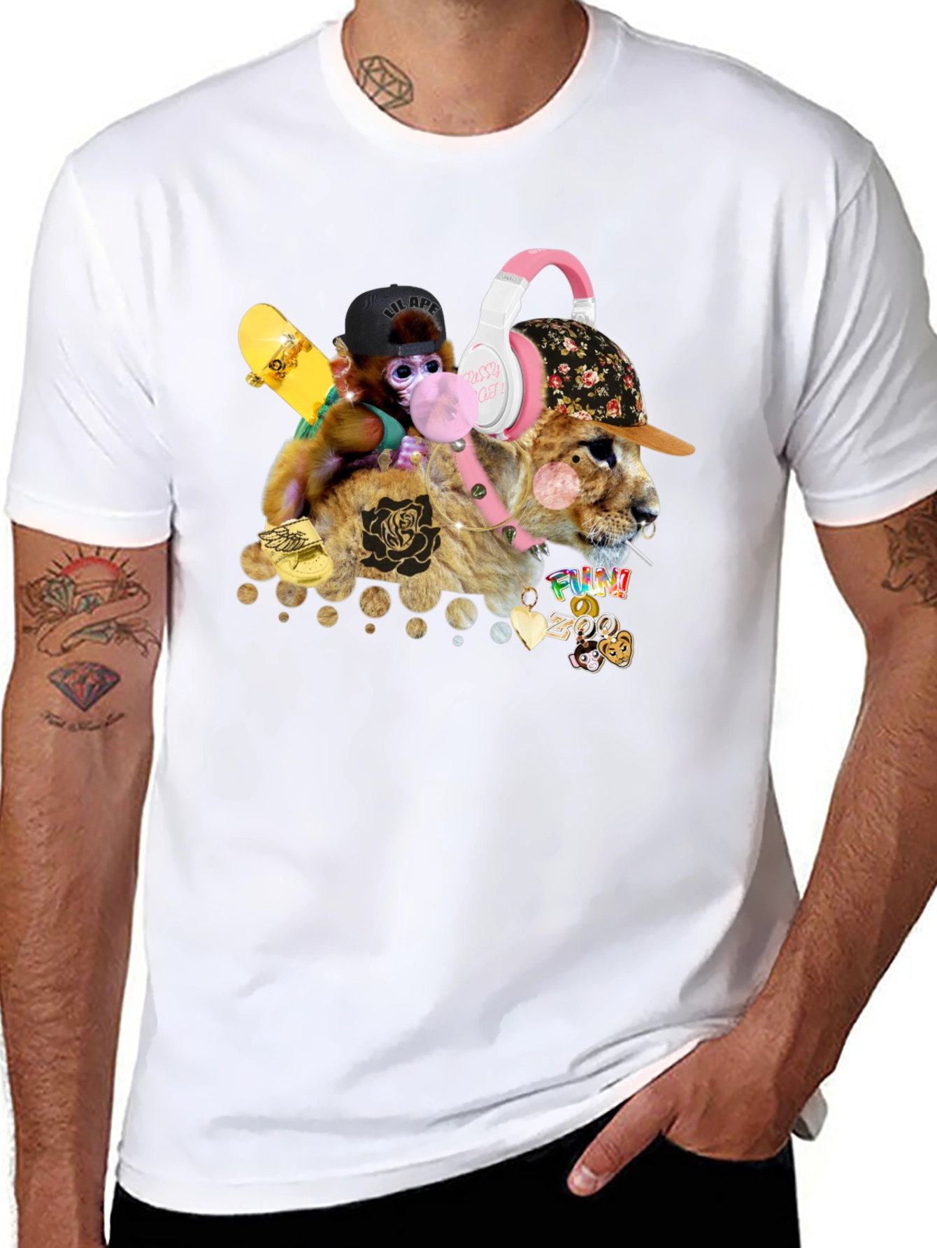 Funny Zoo Black T-Shirt
