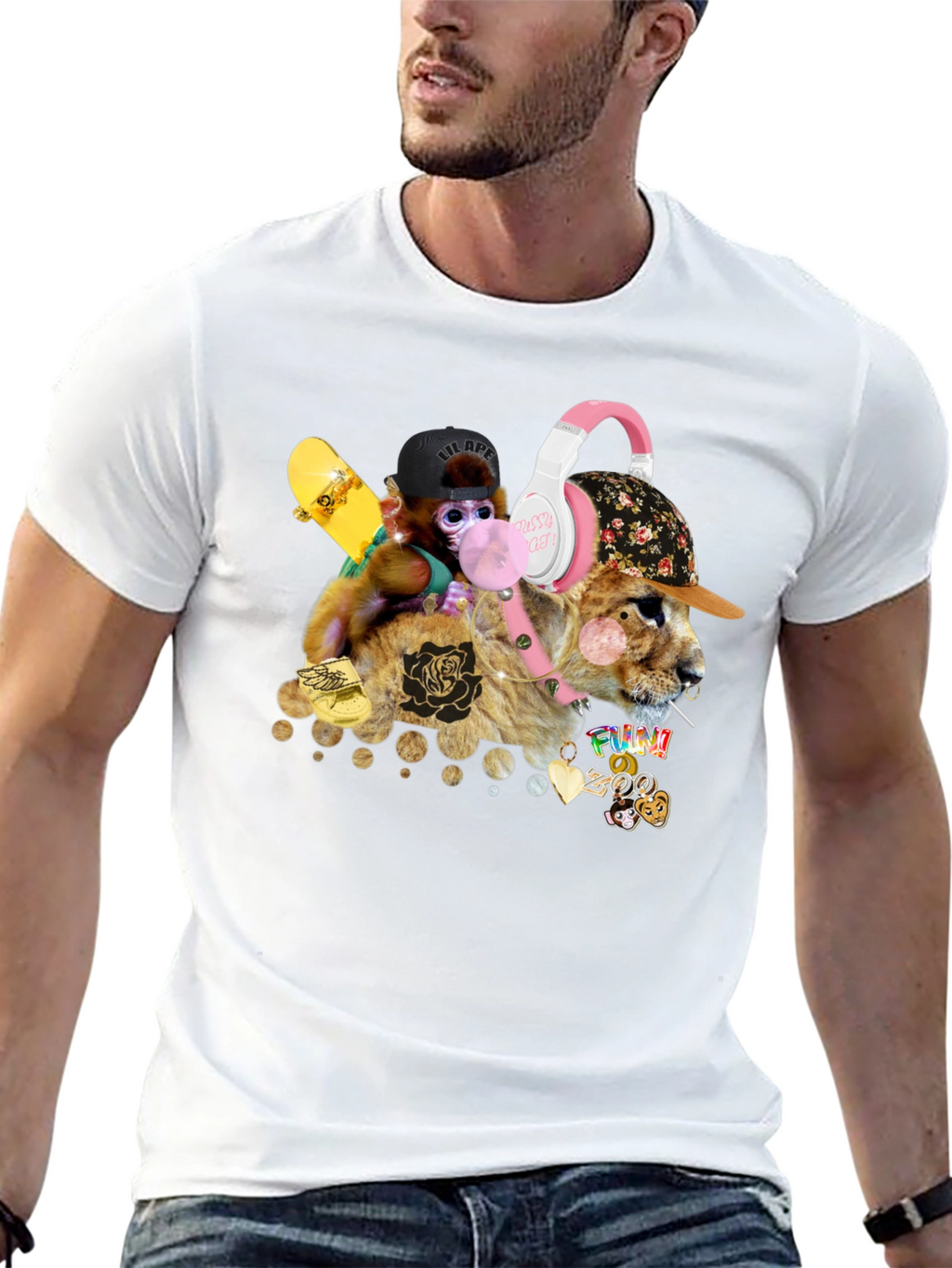 Funny Zoo Black T-Shirt