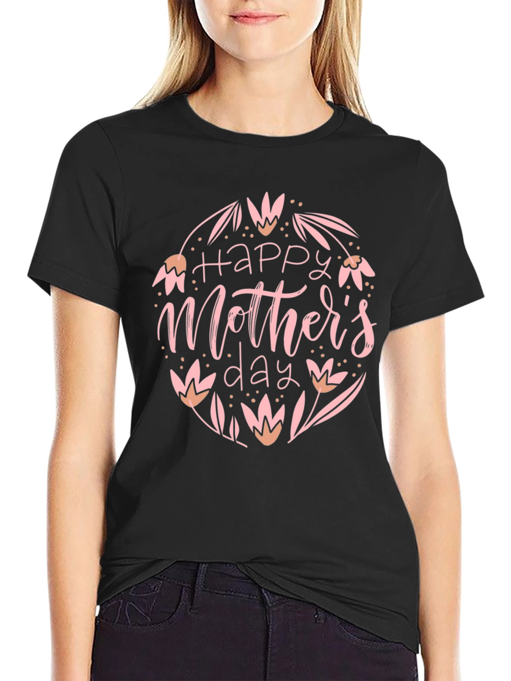 Happy Mothers Day T-Shirt - Floral Design