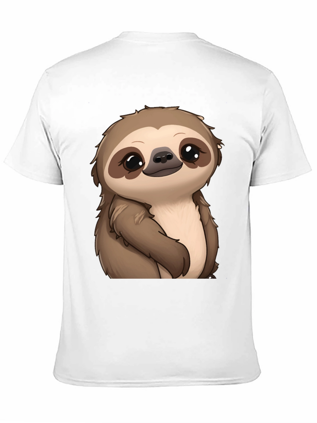 Cute Sloth Graphic Print Black T-Shirt