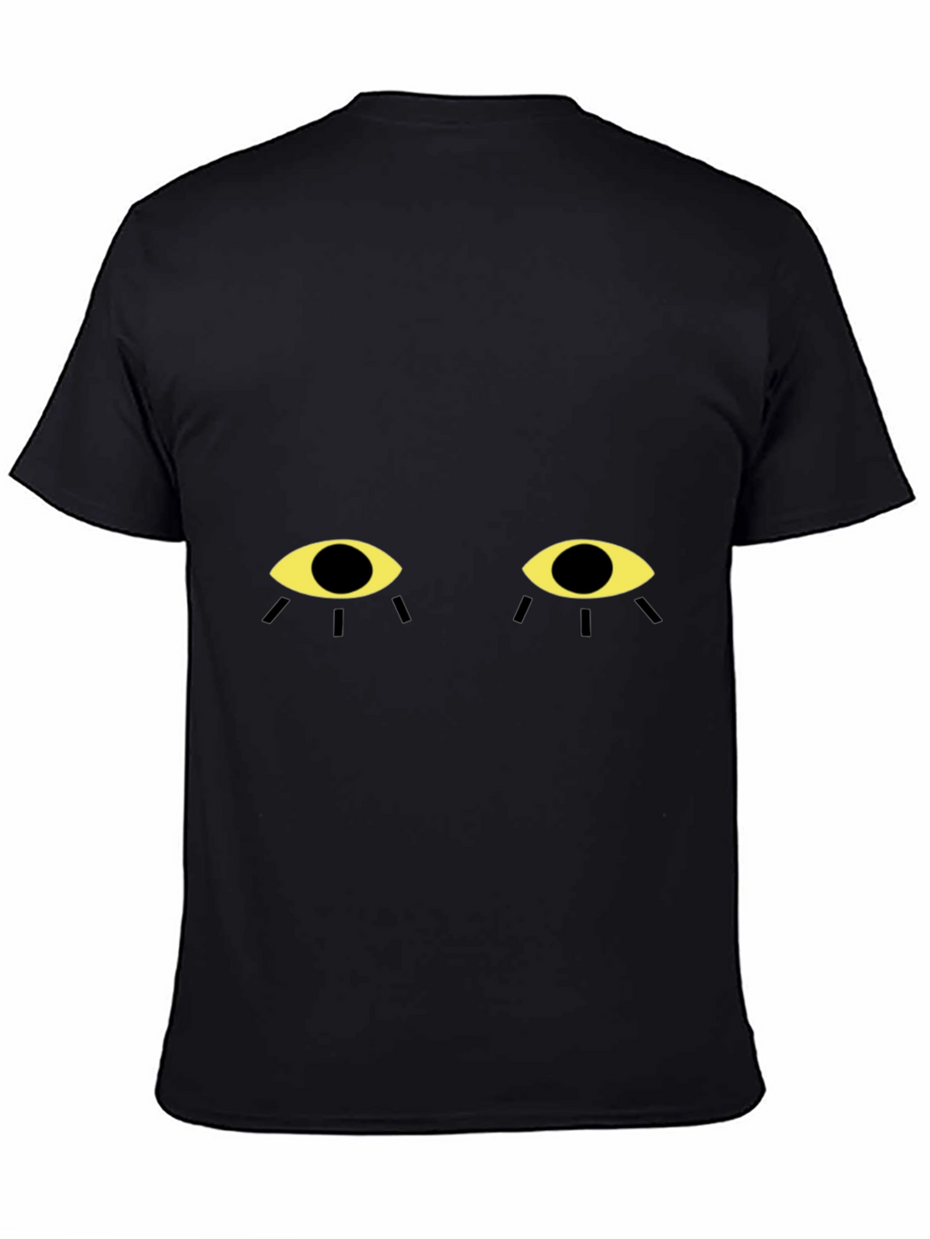 Mysterious Eyes Graphic Tee - Black Cotton T-Shirt