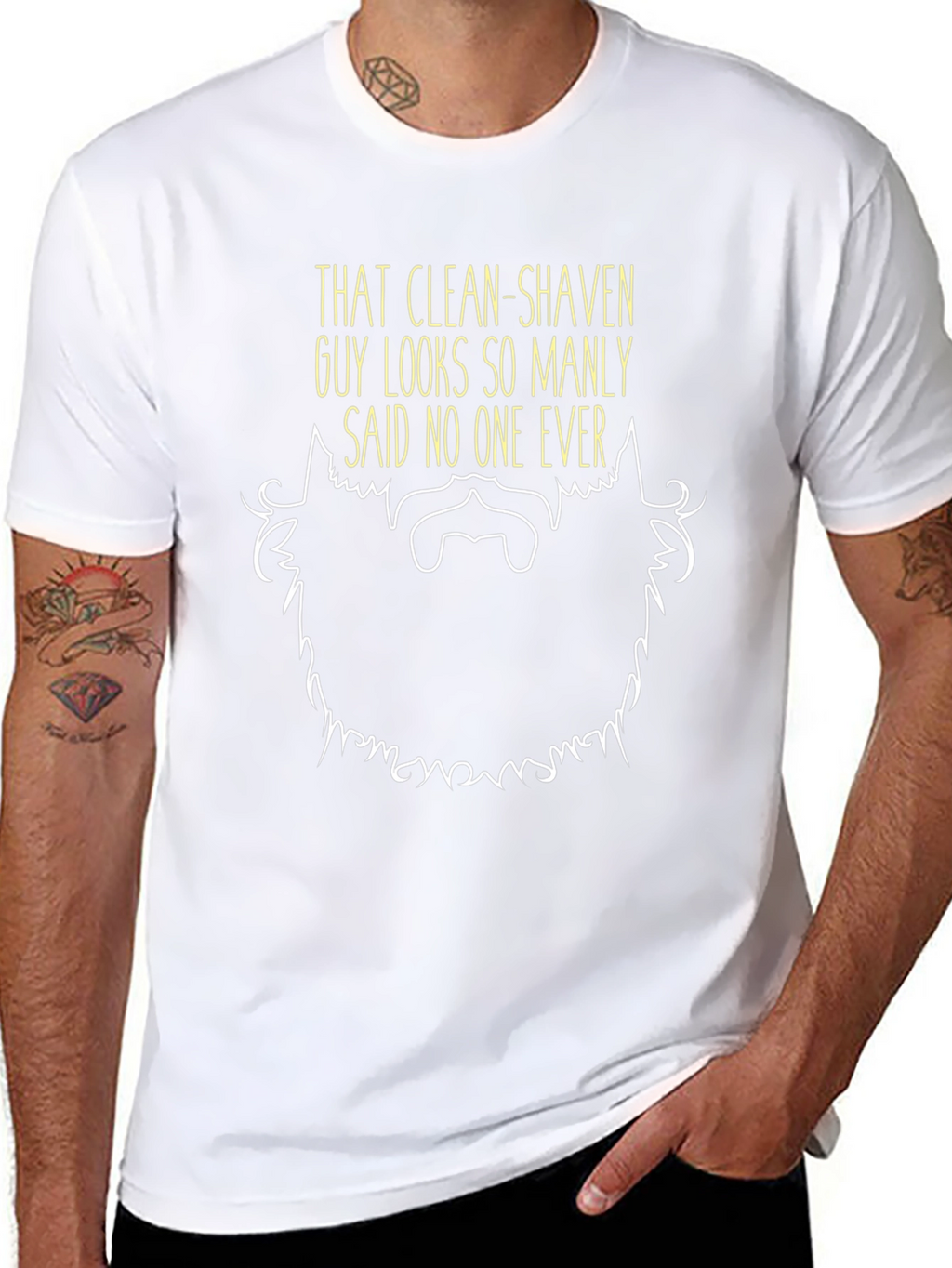 Funny Bearded Man Graphic T-Shirt