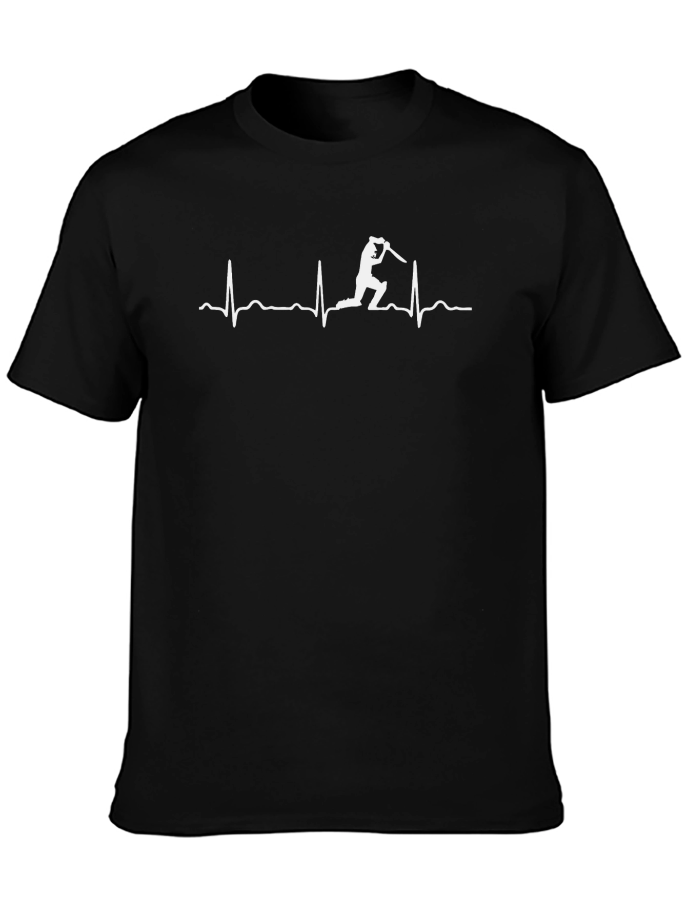 Cricket Heartbeat Graphic Tee - Black Cotton T-Shirt
