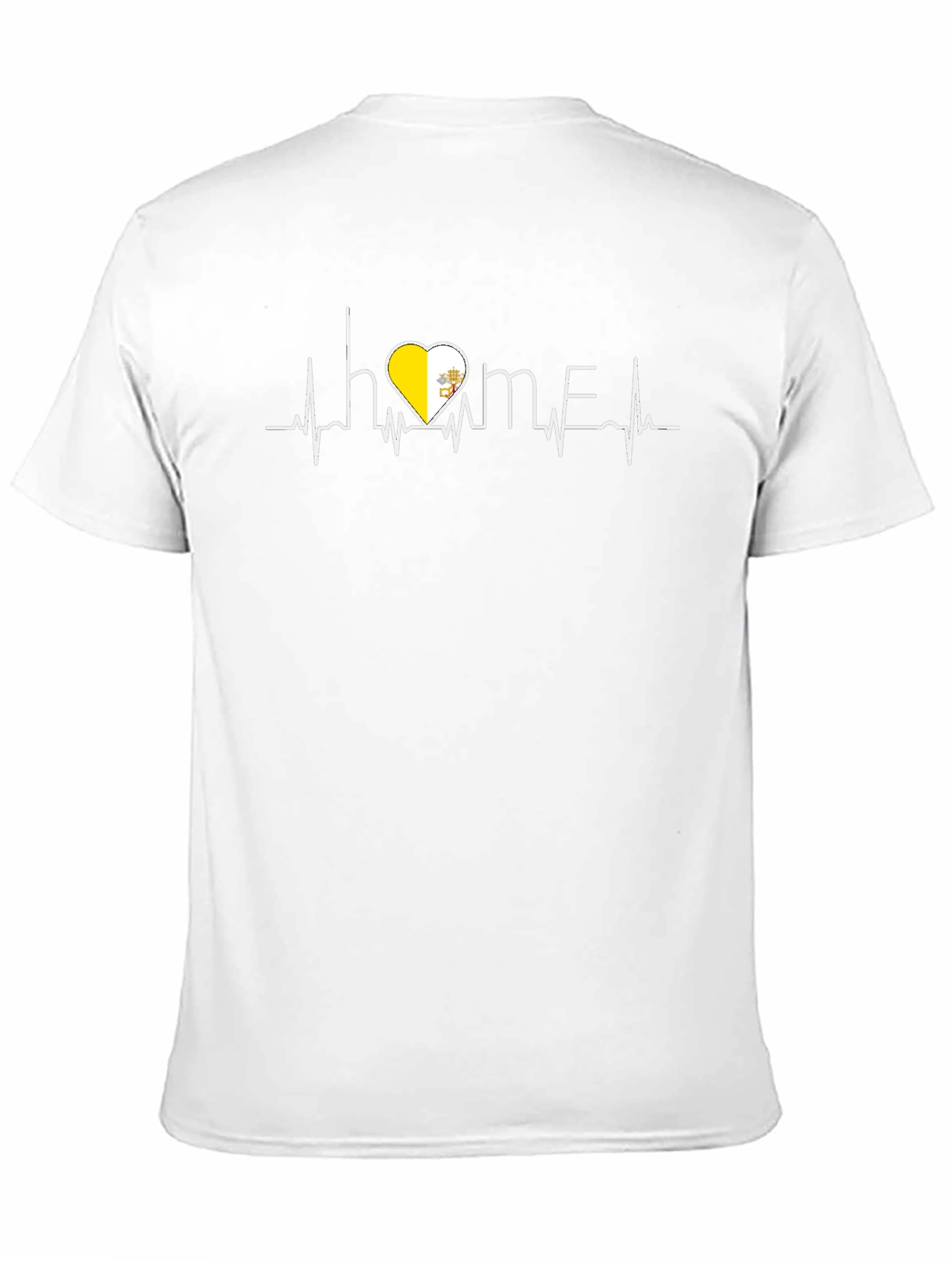 Vatican Heartbeat Home T-Shirt - Black Cotton Tee