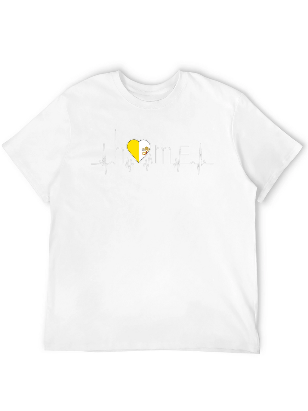 Vatican Heartbeat Home T-Shirt - Black Cotton Tee