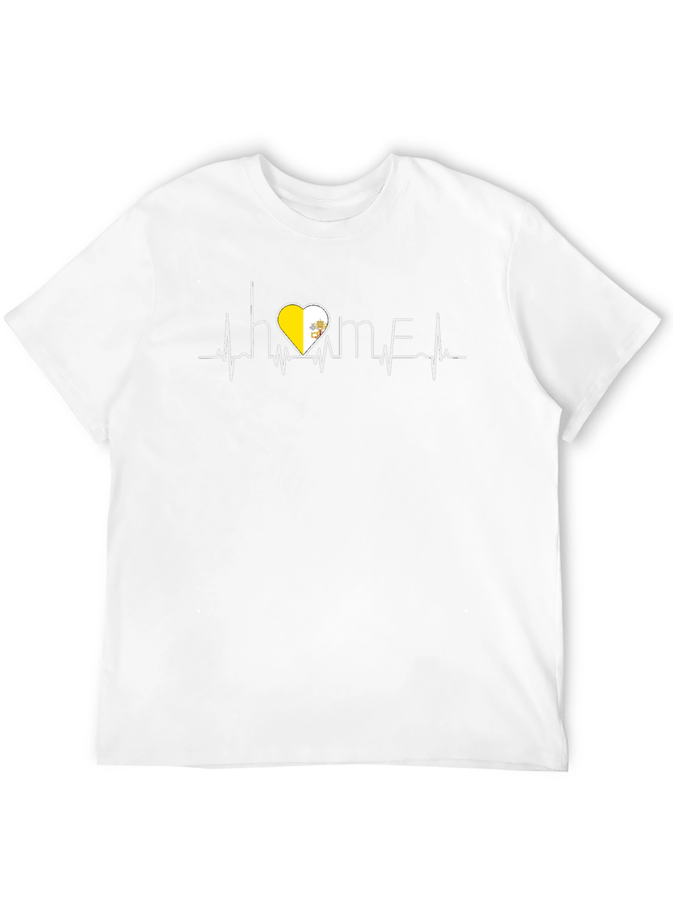 Vatican Heartbeat Home T-Shirt - Black Cotton Tee