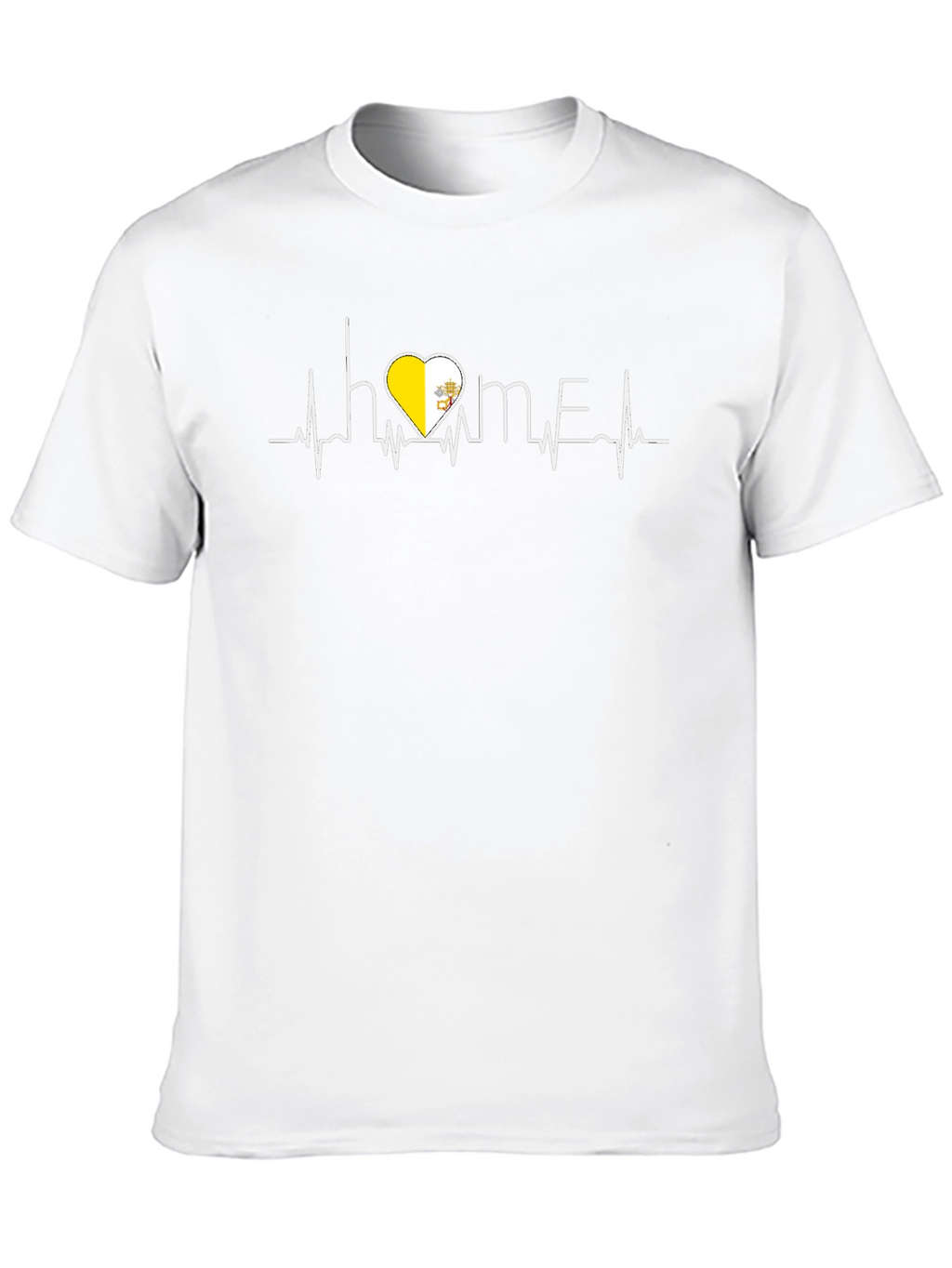 Vatican Heartbeat Home T-Shirt - Black Cotton Tee