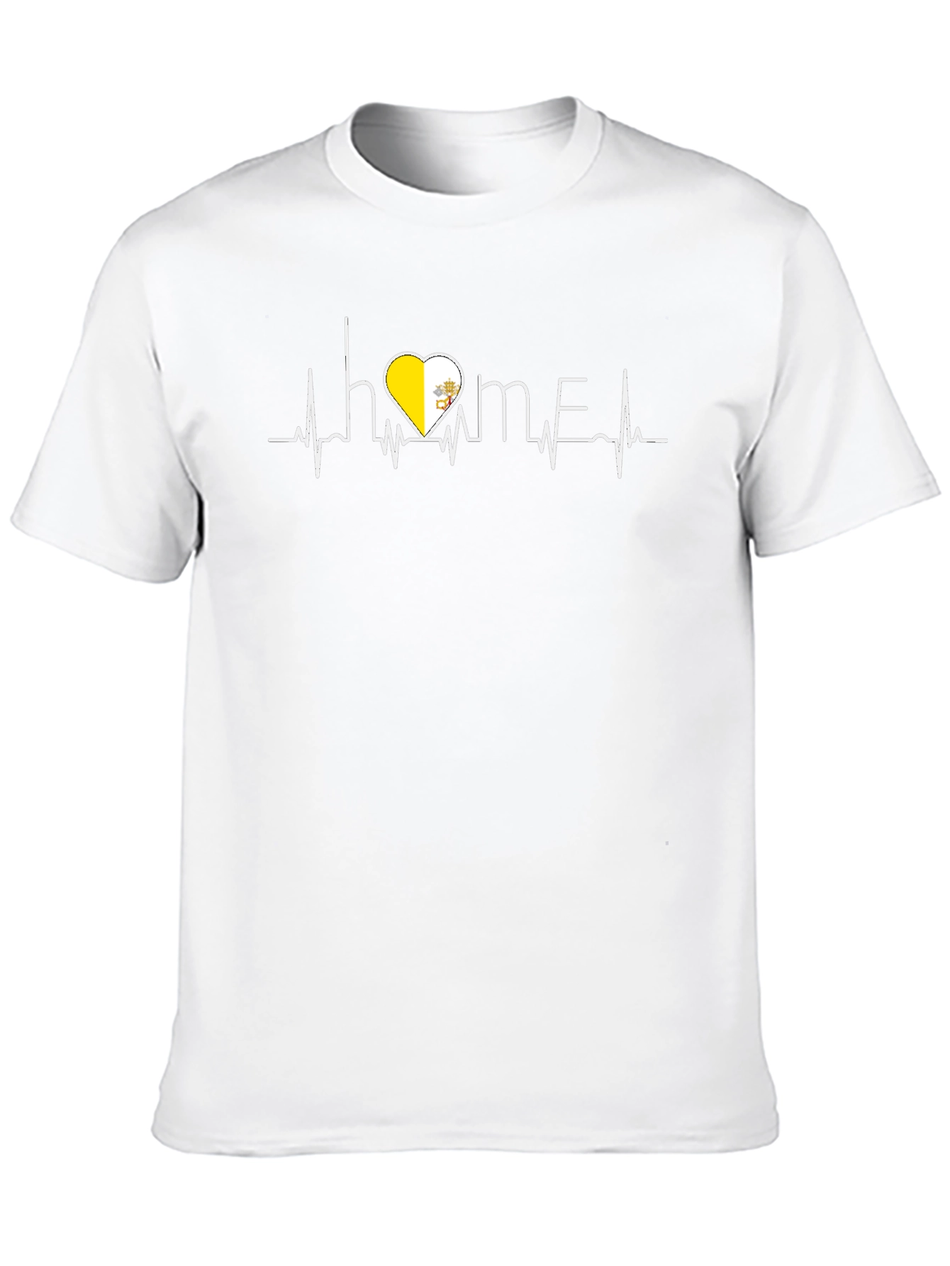 Vatican Heartbeat Home T-Shirt - Black Cotton Tee