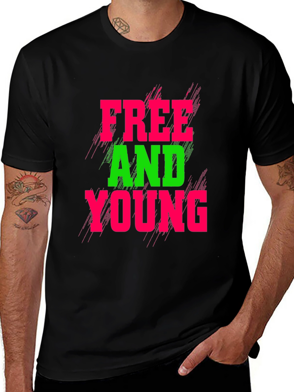 Free and Young Graphic T-Shirt