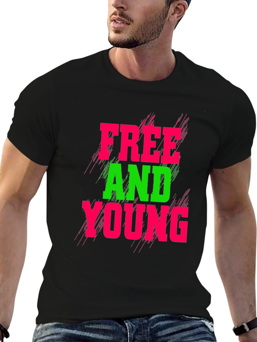 Free and Young Graphic T-Shirt