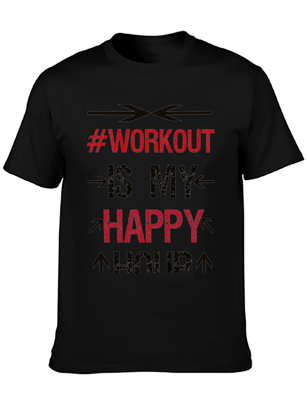 Workout is My Happy Hour Black T-Shirt