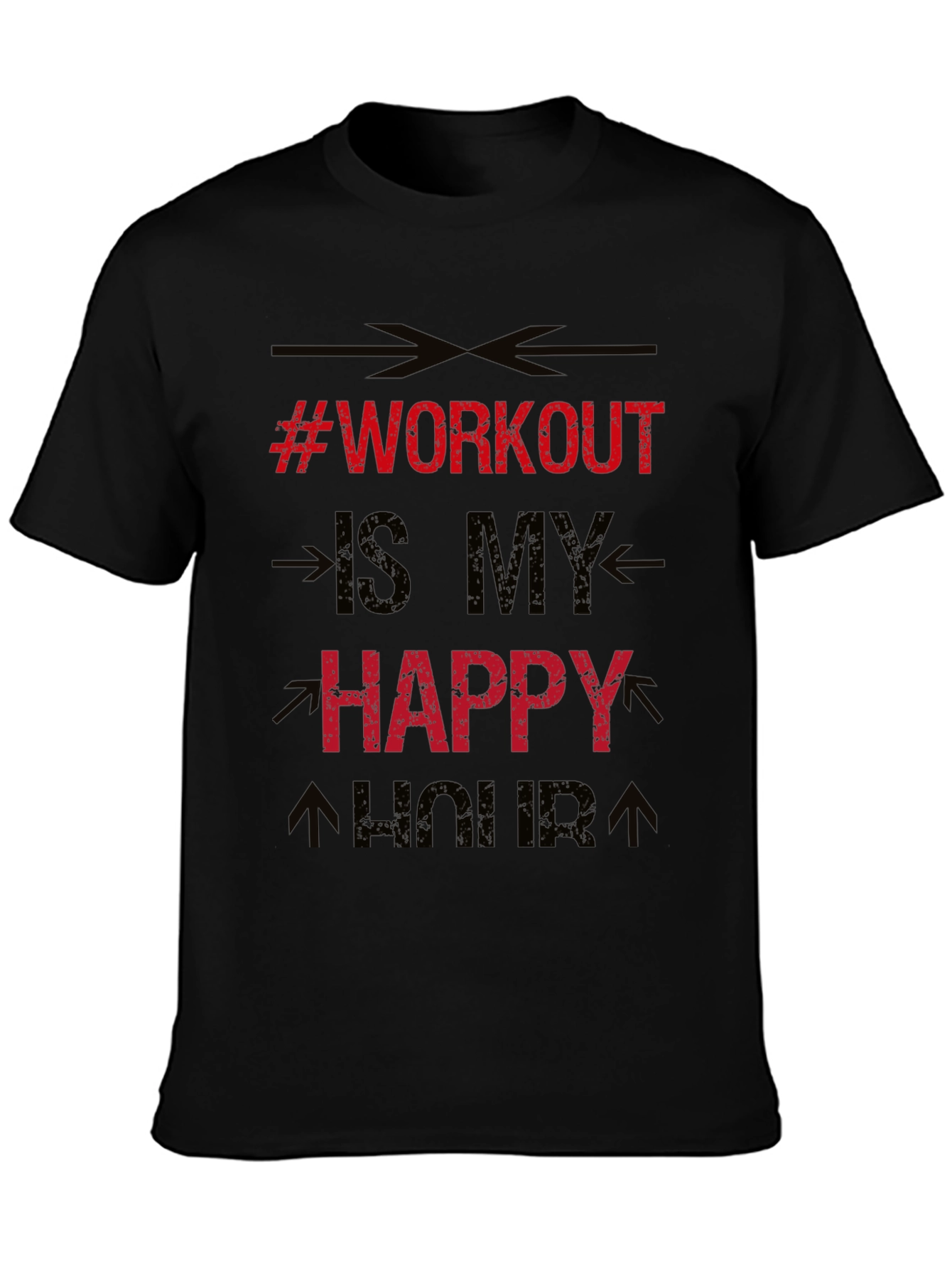 Workout is My Happy Hour Black T-Shirt