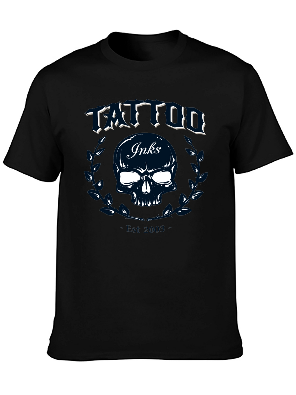 Tattoo Inks Skull Graphic Tee - Black Cotton T-Shirt