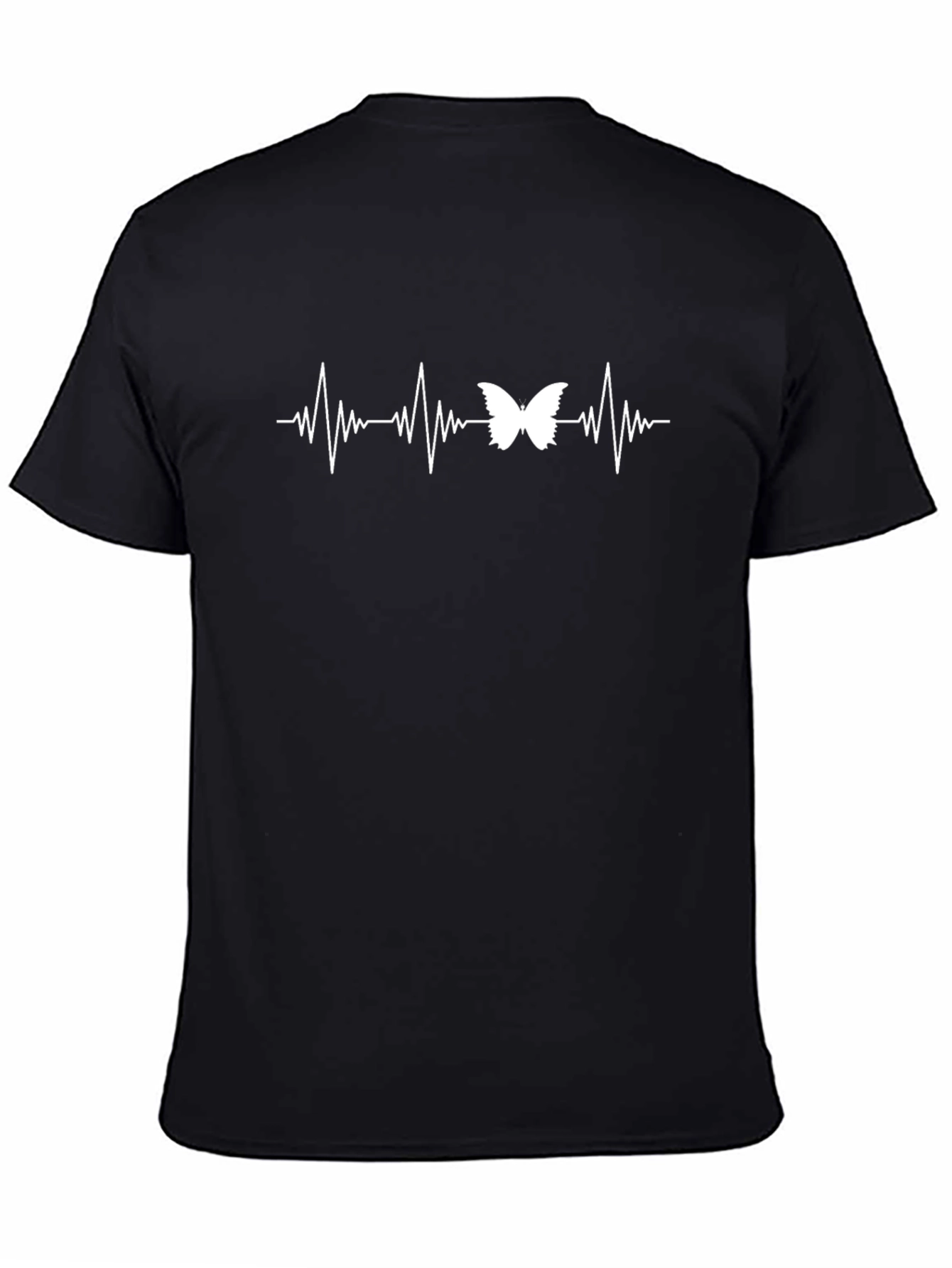 Butterfly Heartbeat T-Shirt - Black
