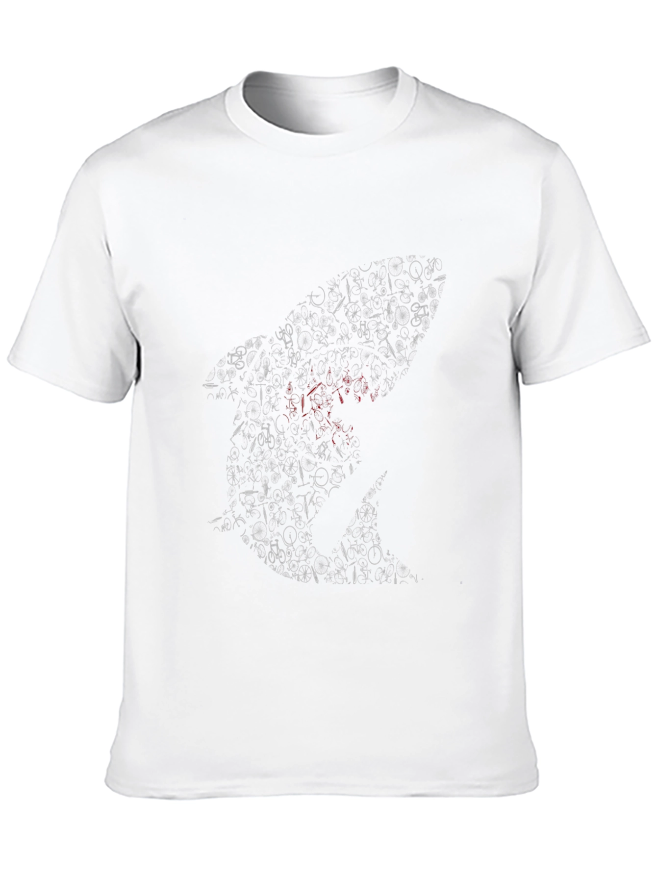 Mens Black Bicycle Shark Graphic T-Shirt