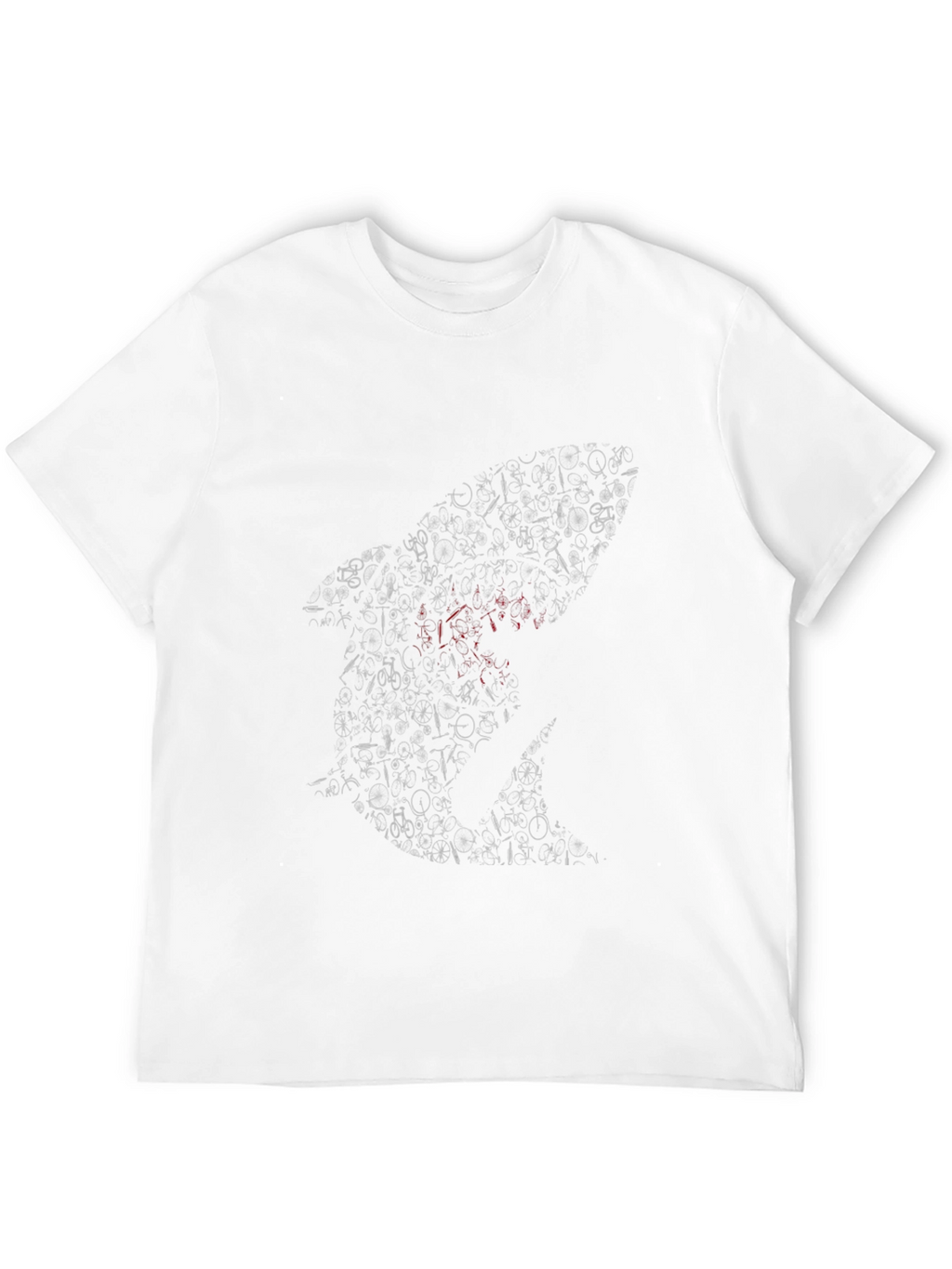 Mens Black Bicycle Shark Graphic T-Shirt