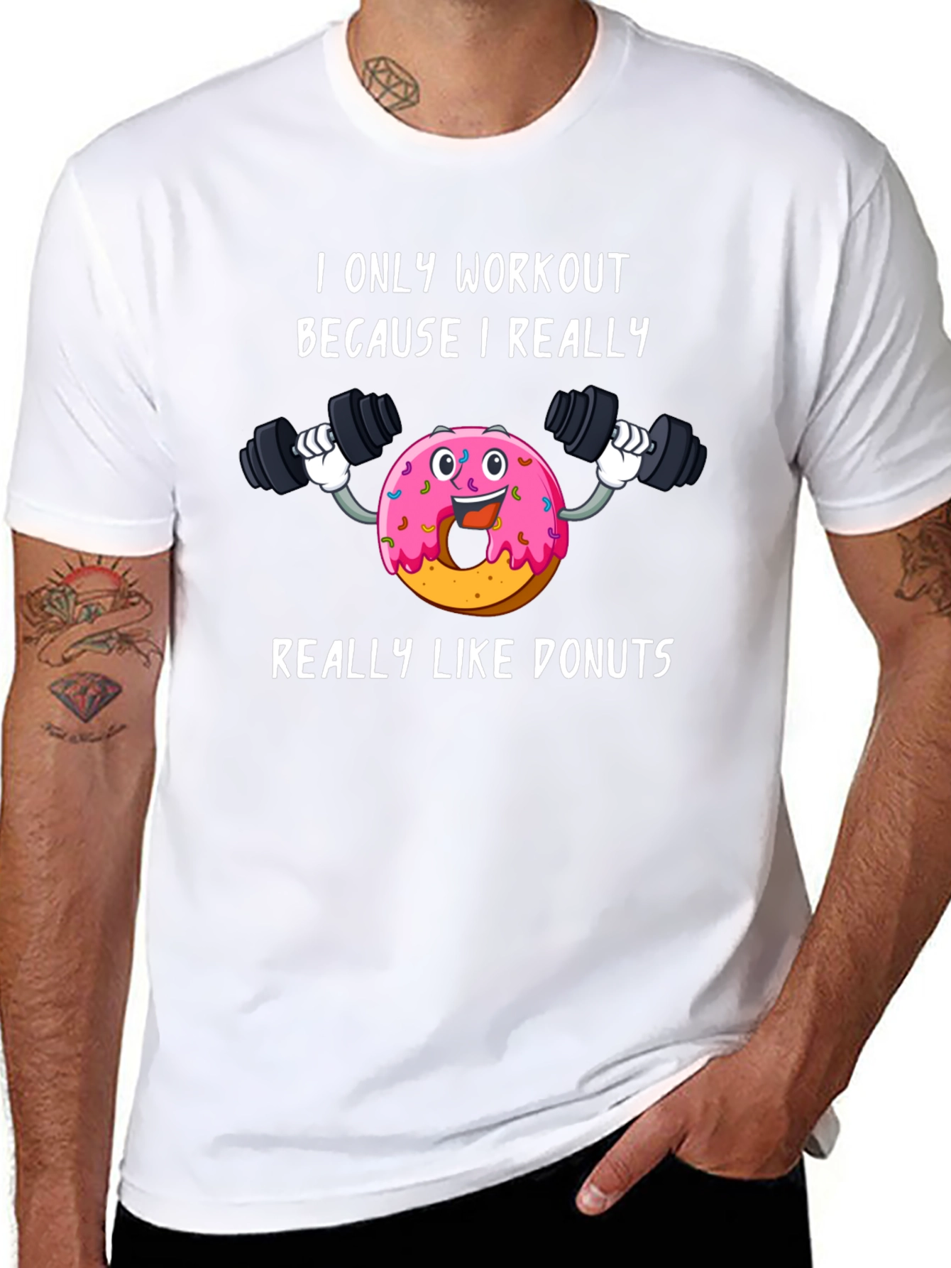 Donut Workout T-Shirt Funny Gym Tee