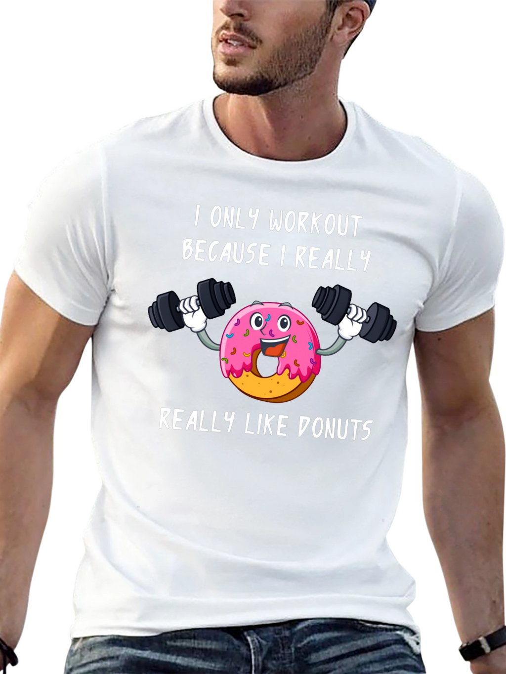 Donut Workout T-Shirt Funny Gym Tee