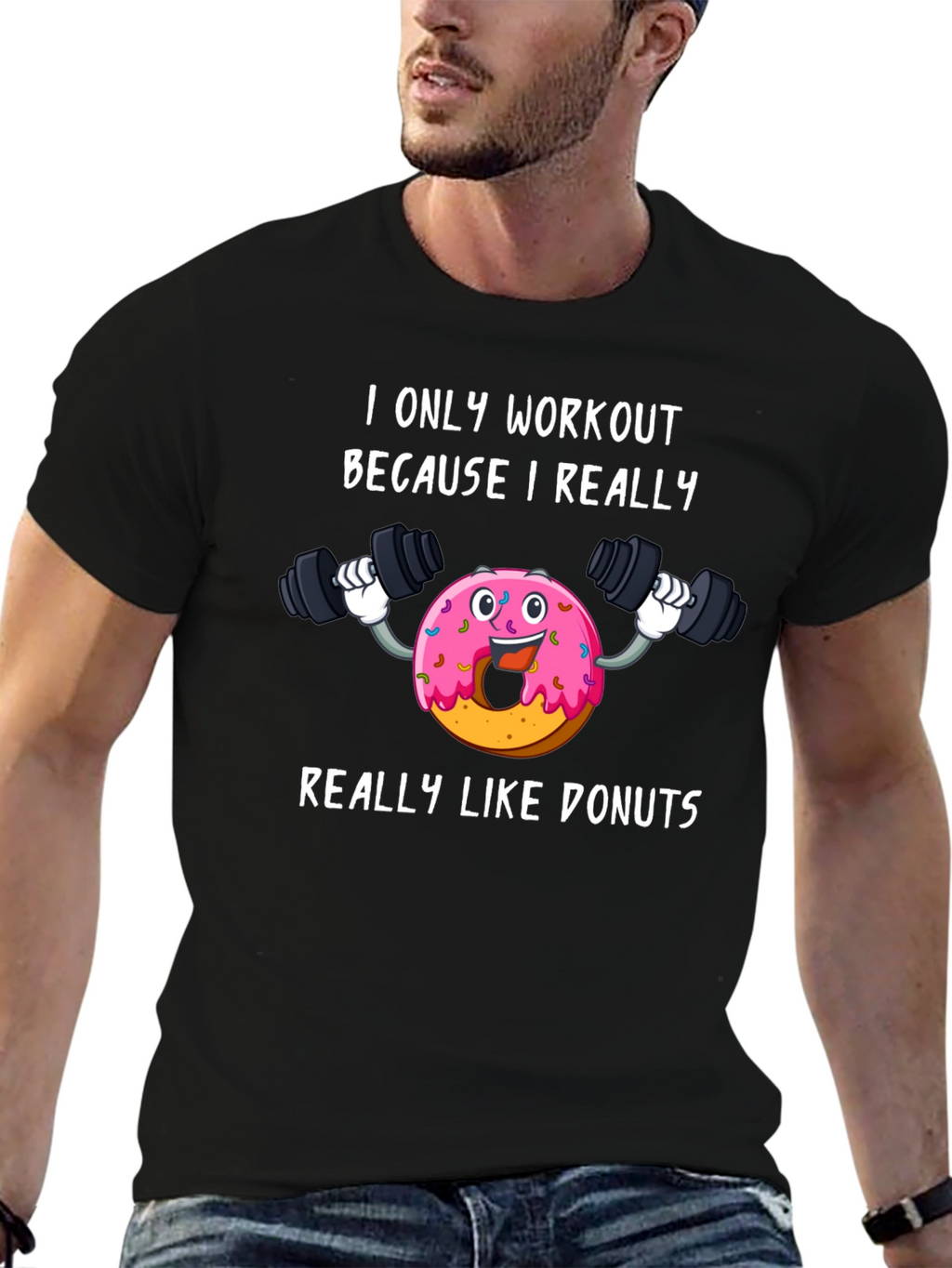 Donut Workout T-Shirt Funny Gym Tee