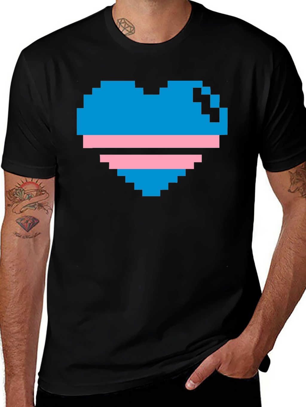 Pixel Heart Trans Pride T-Shirt