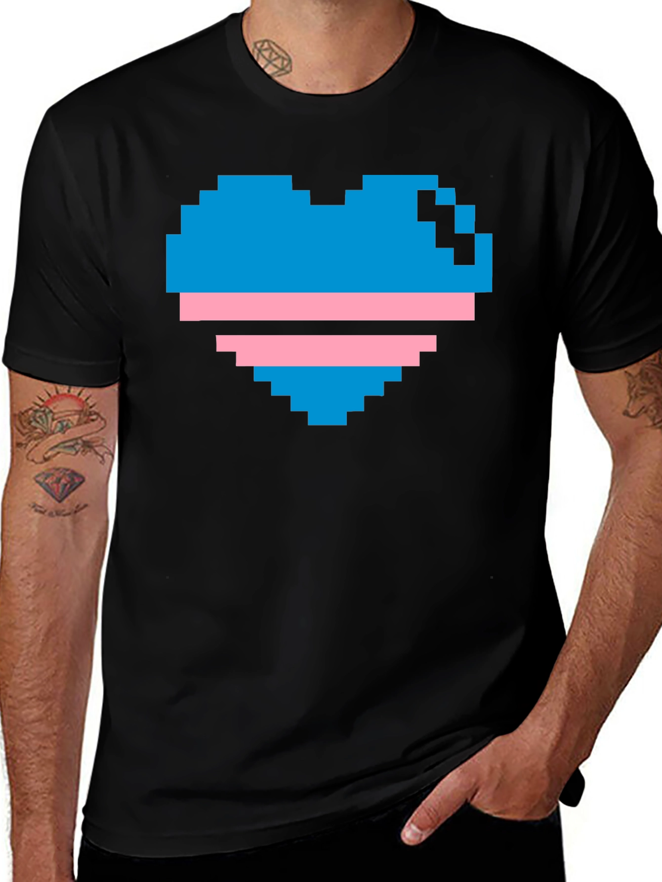 Pixel Heart Trans Pride T-Shirt