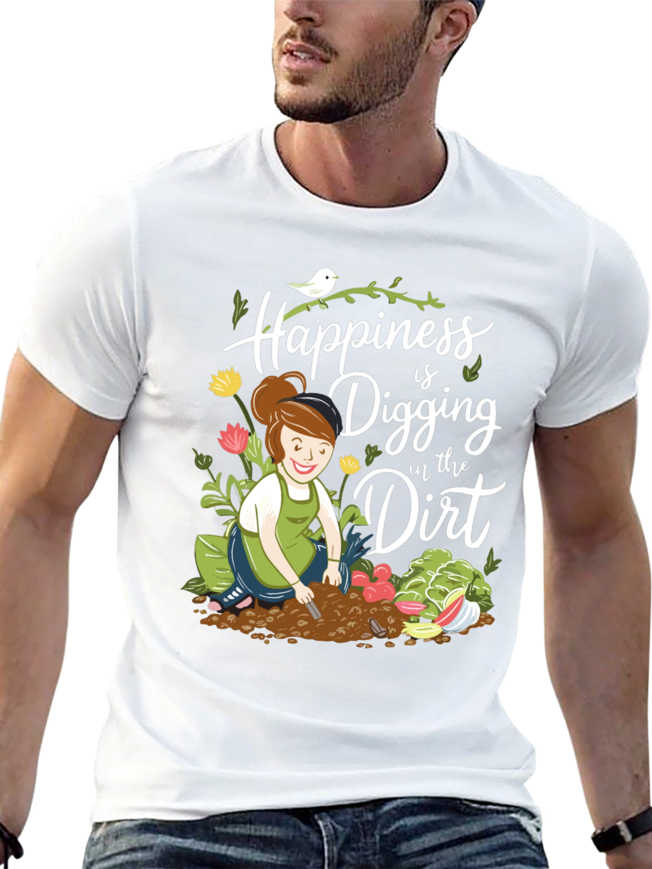 Gardening T-Shirt: Happiness is Digging in the Dirt