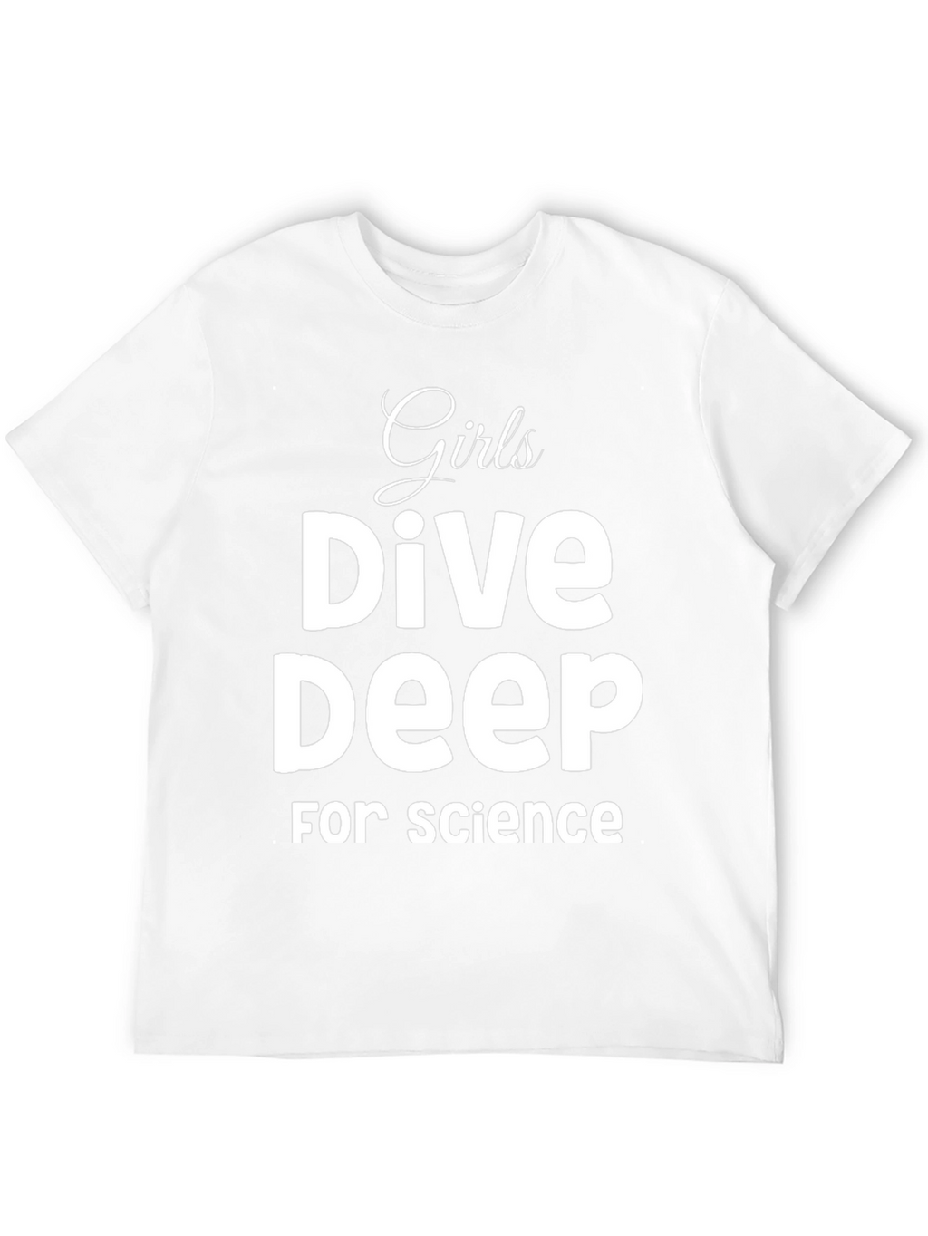 Girls Dive Deep For Science Black T-Shirt