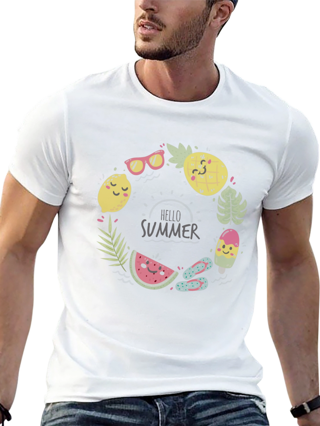 Summer Fun Graphic Tee - Mens Black T-Shirt