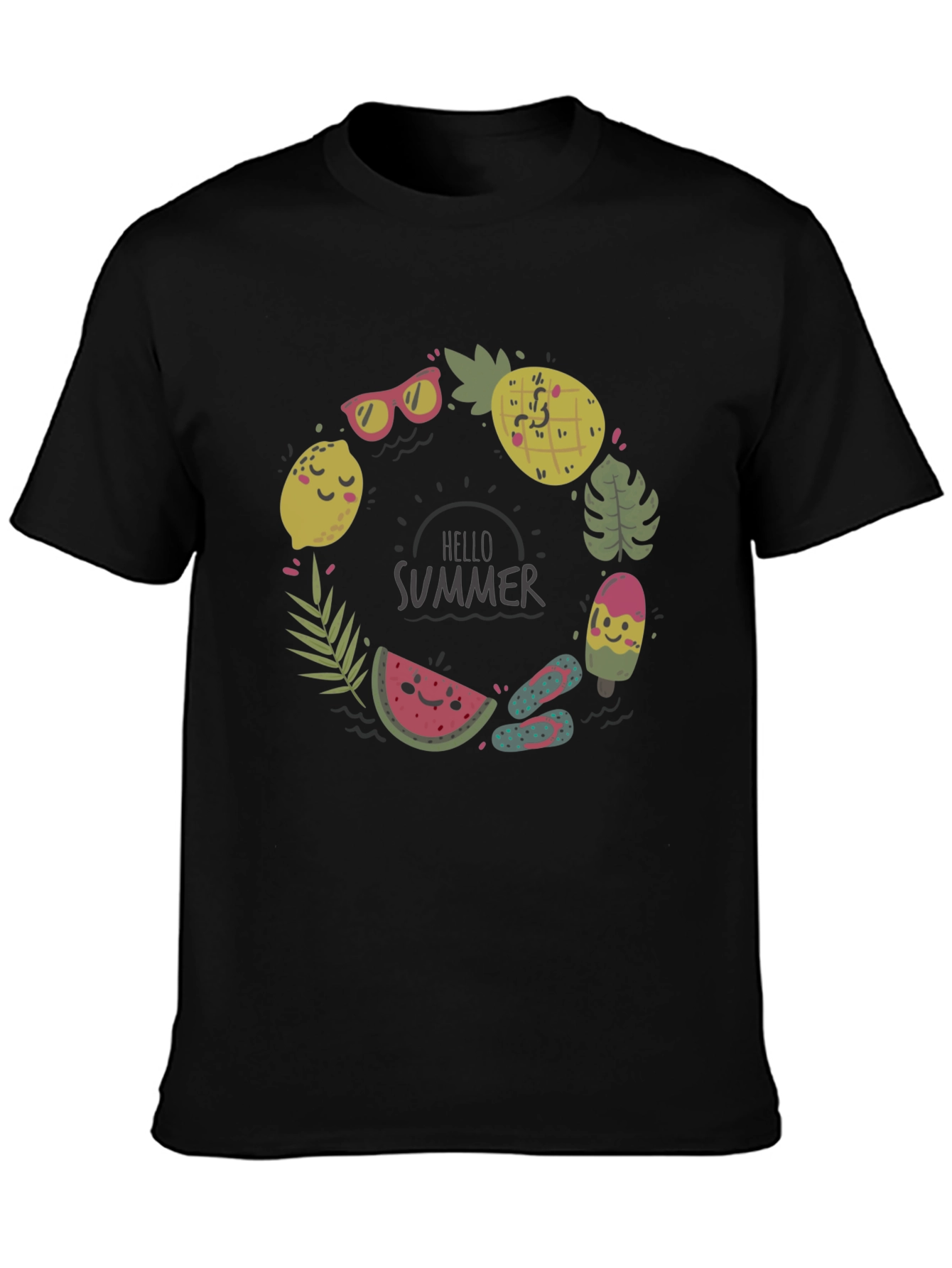Summer Fun Graphic Tee - Mens Black T-Shirt