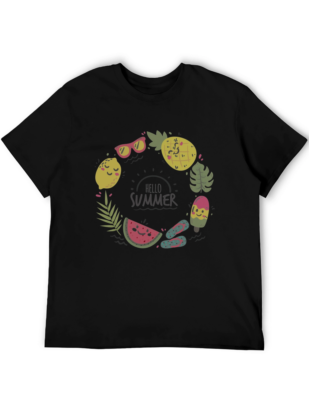 Summer Fun Graphic Tee - Mens Black T-Shirt