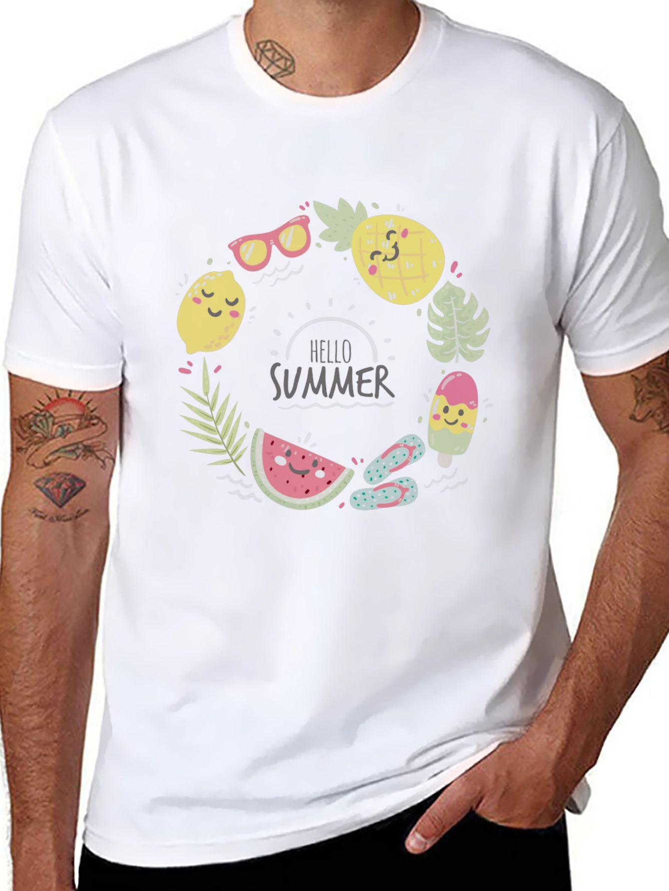 Summer Fun Graphic Tee - Mens Black T-Shirt